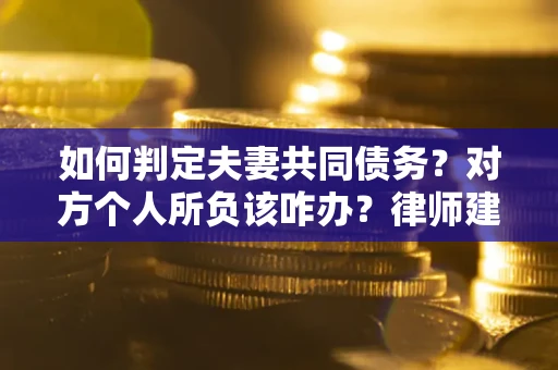 武汉如何判定夫妻共同债务？对方个人所负该咋办？律师建议