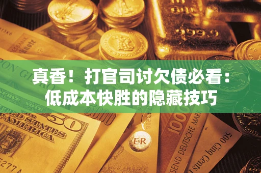 武汉真香！打官司讨欠债必看：低成本快胜的隐藏技巧