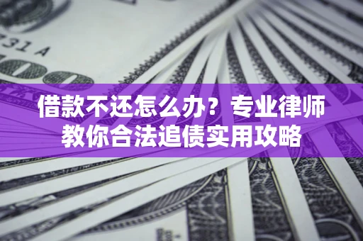 武汉借款不还怎么办？专业律师教你合法追债实用攻略