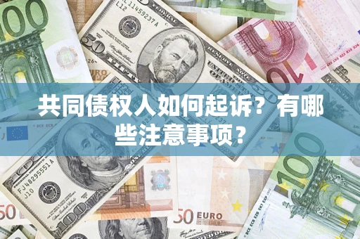 武汉共同债权人如何起诉？有哪些注意事项？